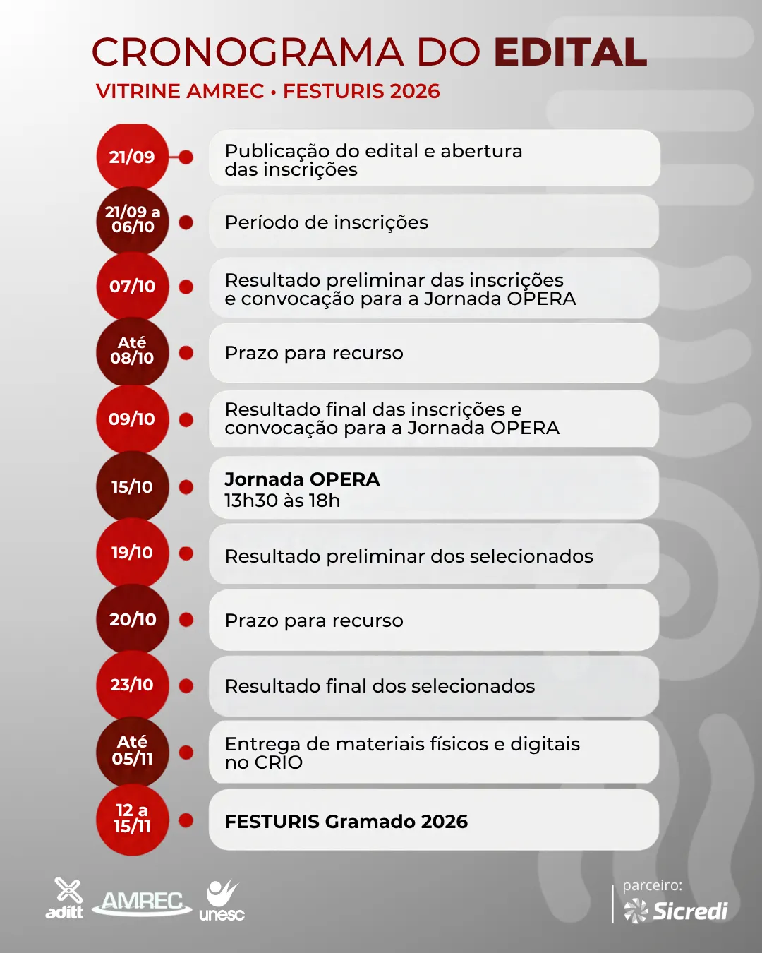 Capa da publicação Cronograma Edital Missão Festuris 2026